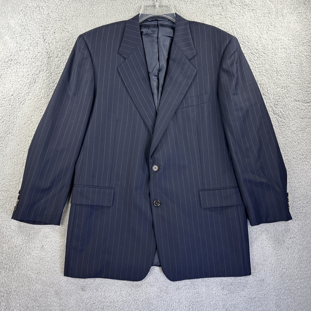 Hickey Freeman Loro Piana Blazer 43 Navy Pinstripe Tasmanian Sport Coat Jacket